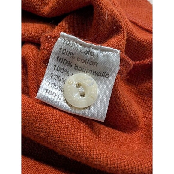 Vintage Lacoste Men Cotton Orange Short Sleeve Silver Logo Polo Shirt Medium 4 - Picture 5 of 5